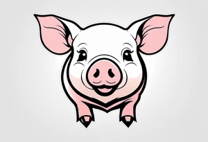 very cute piglet.
outline only tattoo idea