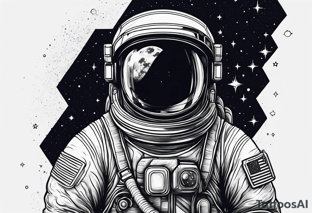 astronaut in space tattoo idea