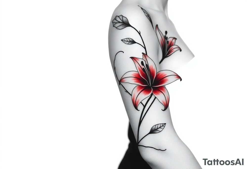 Red spider lily tattoo idea