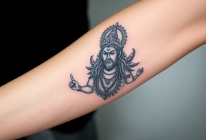 hindu god tattoo that shows strength and is trippy tattoo idea