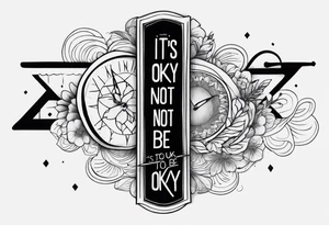 Phrase "It's okay not to be okay" on the arm below the forearm tattoo idea