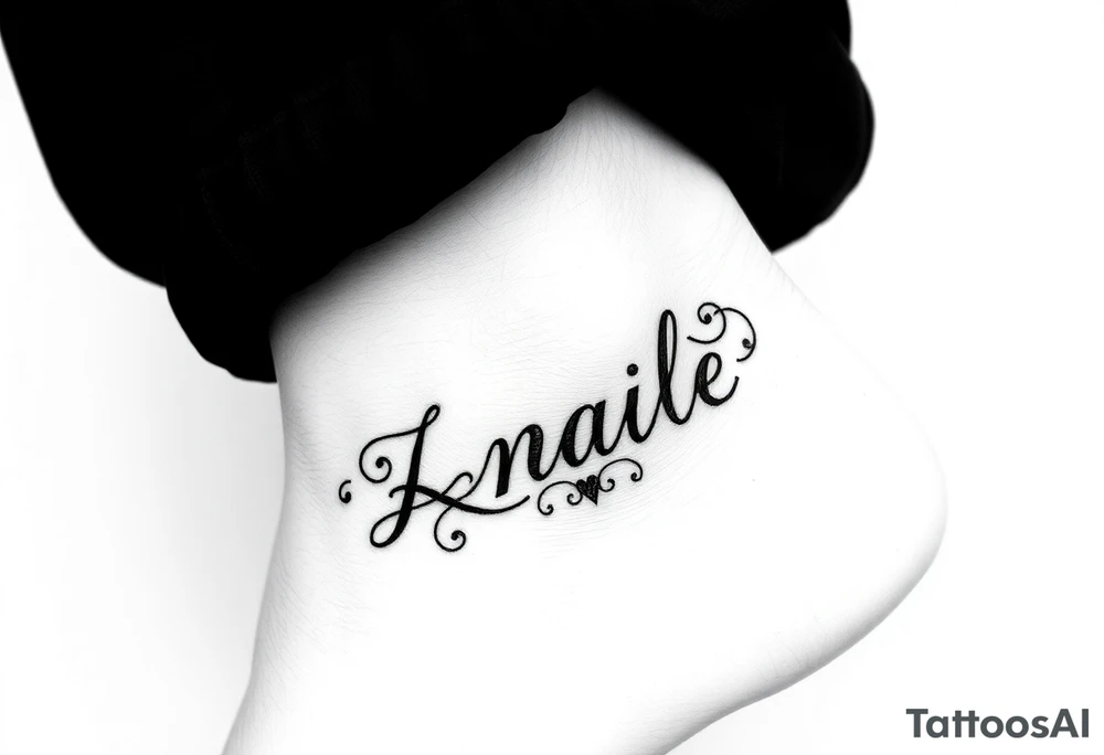 Name Anklet tattoo idea