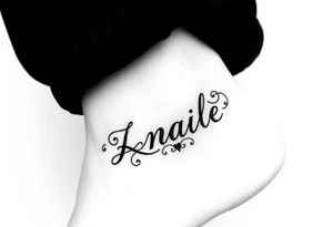 Name Anklet tattoo idea