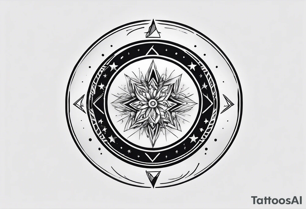 messy lines trash circcle logo tattoo idea