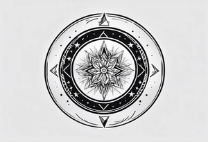 messy lines trash circcle logo tattoo idea