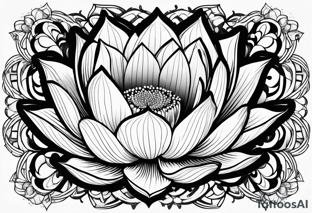 simple lotus flower tattoo idea