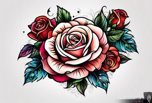 Romantic rose tattoo idea