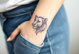 Half of a lioness tattoo idea