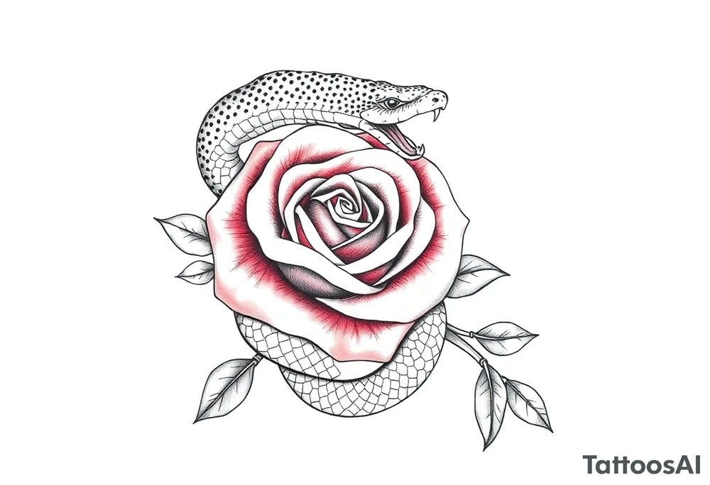 Snake wrapped around a rose tattoo idea