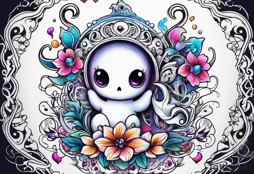 Cute ghost tattoo idea