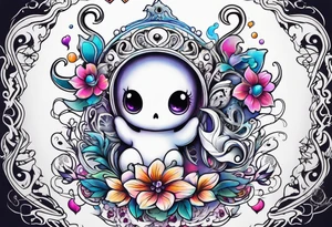 Cute ghost tattoo idea