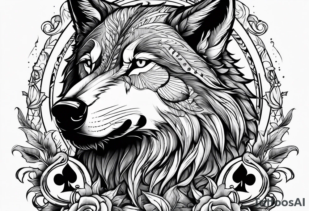 wolf smoking cigarette tattoo idea