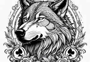 wolf smoking cigarette tattoo idea