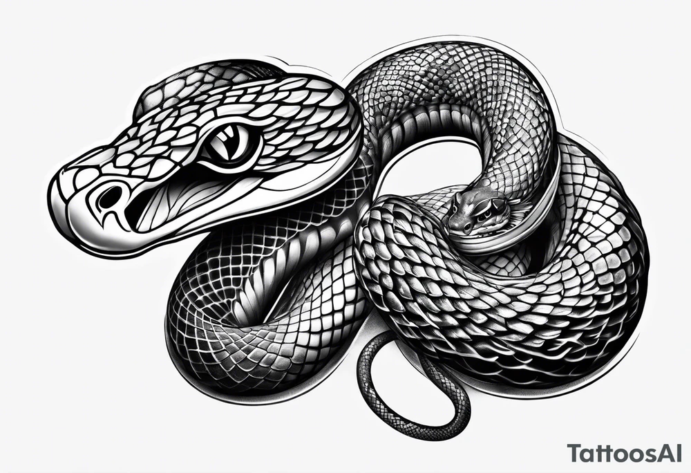 snake biting vein tattoo idea