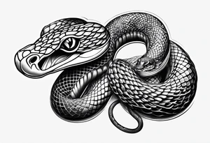 snake biting vein tattoo idea