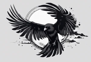Semi-colon with the upper dot turns into uchiha itachi's crows tattoo idea