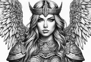 Angel warrior tattoo idea