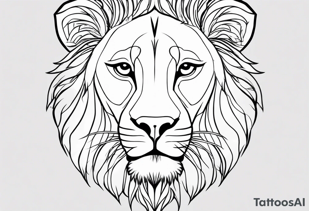 Moitié visage lion avec son bebe tattoo idea