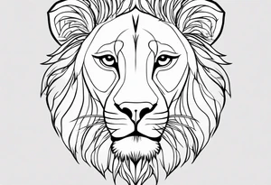 Moitié visage lion avec son bebe tattoo idea