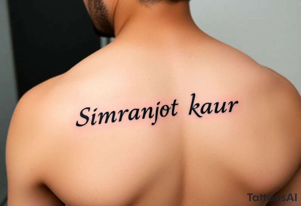 A tatto of my sister name as simranjot kaur in punjabi as a best way tattoo idea