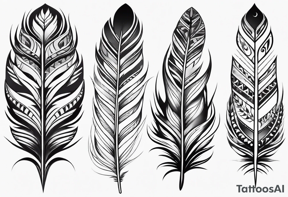 Indian feathers tattoo idea