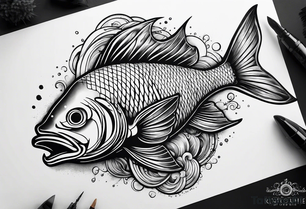 Bone fish tattoo idea