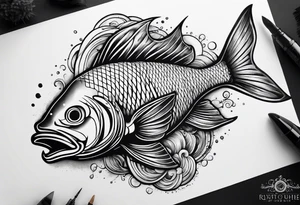 Bone fish tattoo idea