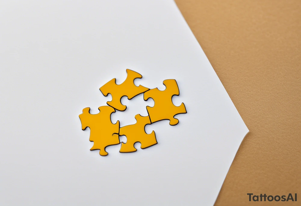 Interlocking Puzzle Pieces
   Concept: Two outlined puzzle pieces that are interlocking or fit together perfectly, symbolizing how you and your sister were connected. One of the puzzle pieces could have the small, filled-in heart inside it.
   Text: “To my favorite sister” could be placed underneath or along the curve of your ankle, maintaining your sister’s handwriting. You could position the text so it wraps slightly around the interlocking pieces. tattoo idea