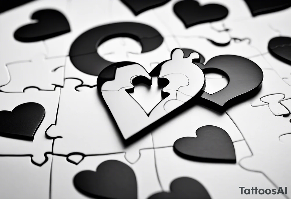 One single Puzzle Piece: A fine, clean outline with no shading, keeping the design light and elegant.
Filled Heart: A small, solid black heart placed inside the puzzle piece. The contrast between the outlined puzzle and the filled heart adds depth and highlights the heart as a symbol of your bond.
Handwritten Text: Beneath or slightly to the side of the puzzle piece, your sister’s words “to my favorite sister,” carefully preserving the integrity of her handwriting.
This will create a balanced, meaningful design that's simple yet full of emotion—perfect for a small ankle tattoo. tattoo idea