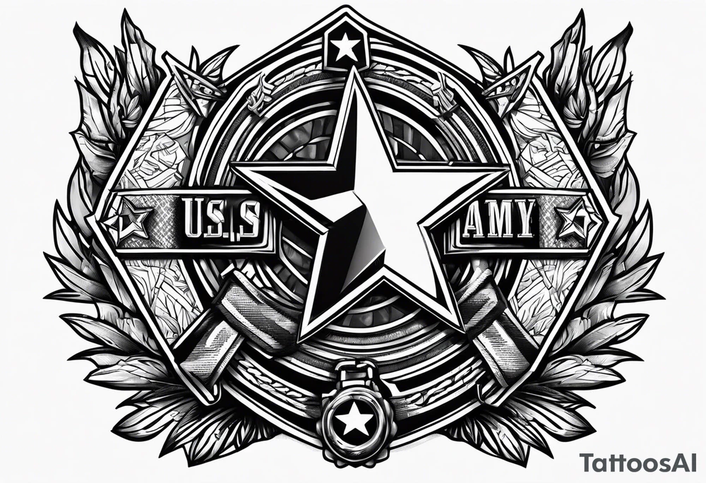 US Army combat action badge tattoo idea