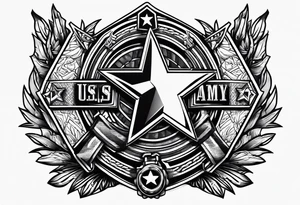 US Army combat action badge tattoo idea