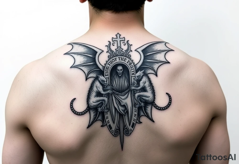 4 incorporeal creatures carrying the throne of god arm sleeve tattoo idea