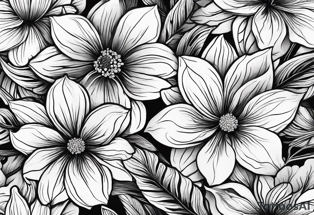 April flower, November flower, July flower, may flower, November flower, December flower, August flower tattoo idea