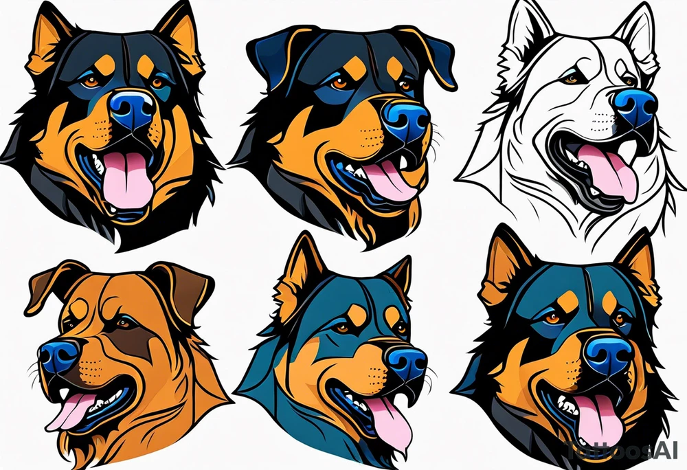 Barking Rottwieller tattoo idea