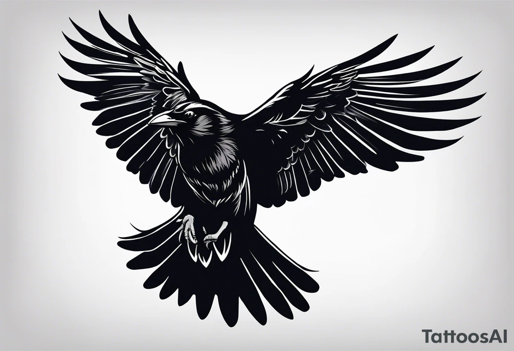 silhouette of a flying crow
only outerlines tattoo idea