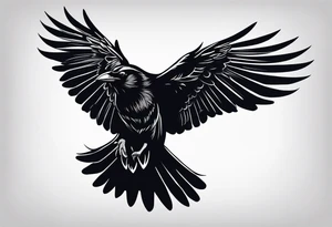 silhouette of a flying crow
only outerlines tattoo idea
