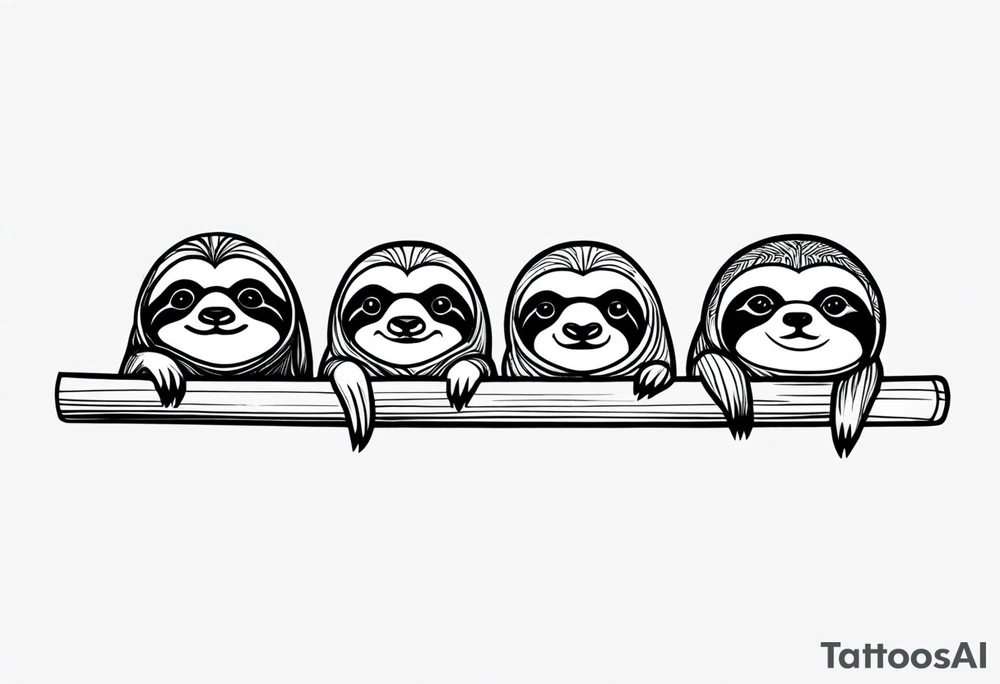 sloths funny tattoo idea