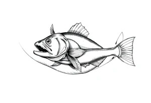 Fish swallowing arm tattoo idea