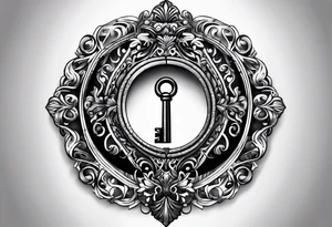 old key hole tattoo idea