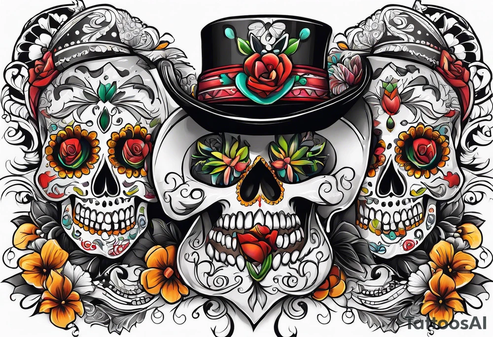 Mexico day of dead tattoo idea
