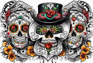 Mexico day of dead tattoo idea