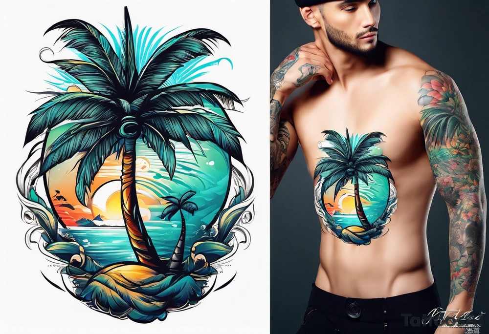 palm tree tattoo idea