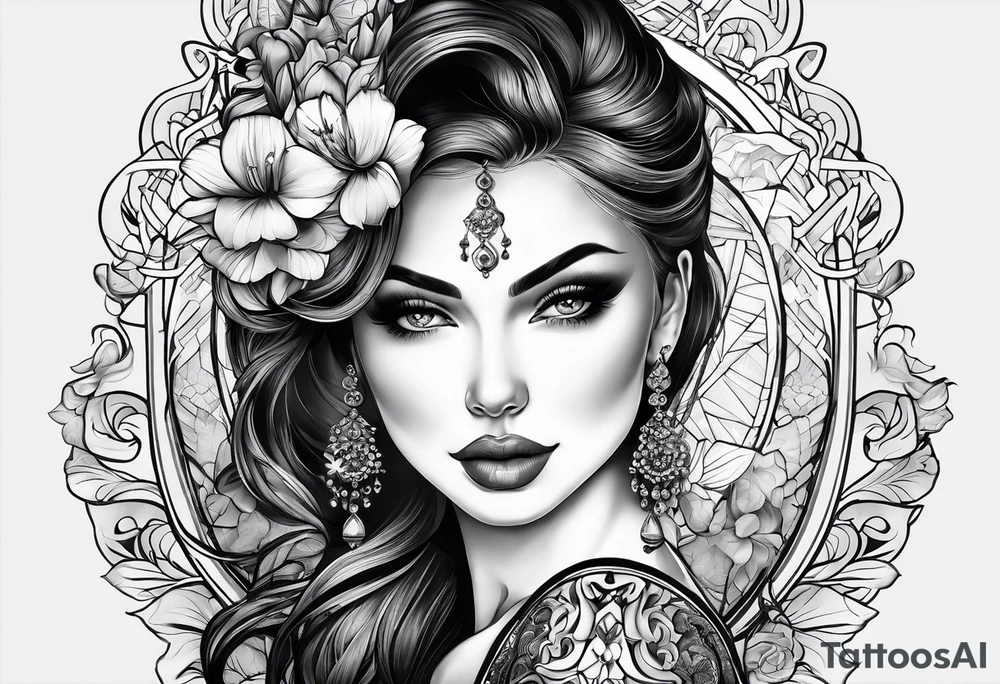 Портрет чикано девушка tattoo idea
