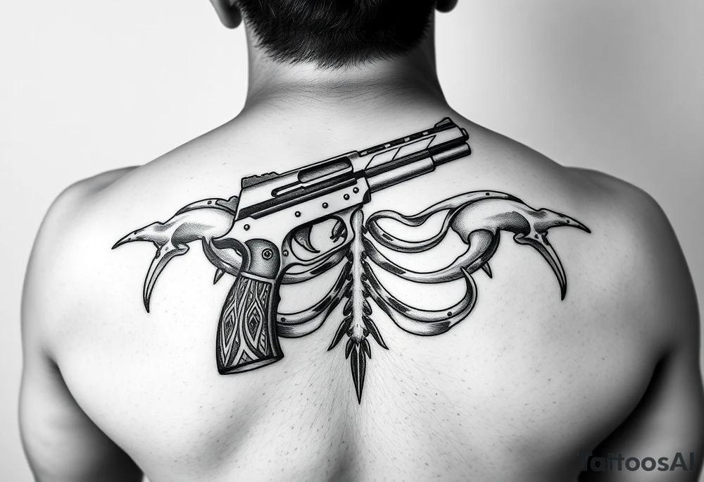 Small pistol Cody 
Small pistol Cordero 
For pelvic bone tattoo idea