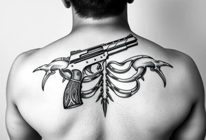Small pistol Cody 
Small pistol Cordero 
For pelvic bone tattoo idea