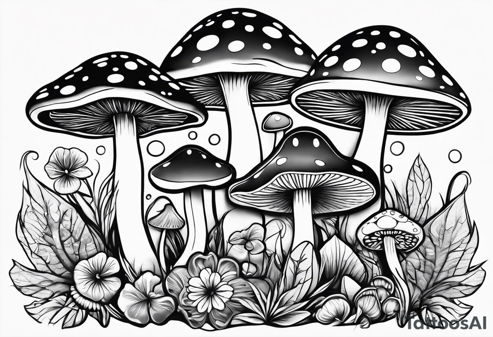 mushroom psychedelic tattoo idea