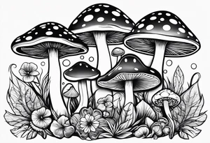 mushroom psychedelic tattoo idea