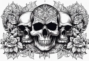 skulls and fire tattoo idea