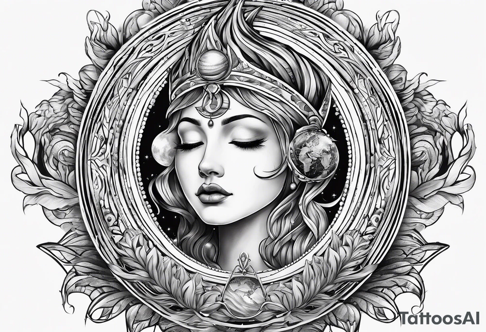 Virgo, planet mercury  earth element tattoo idea