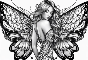 Butterfly with angel wings tattoo idea